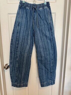 NTW Damson Madder pull on barrel jeans